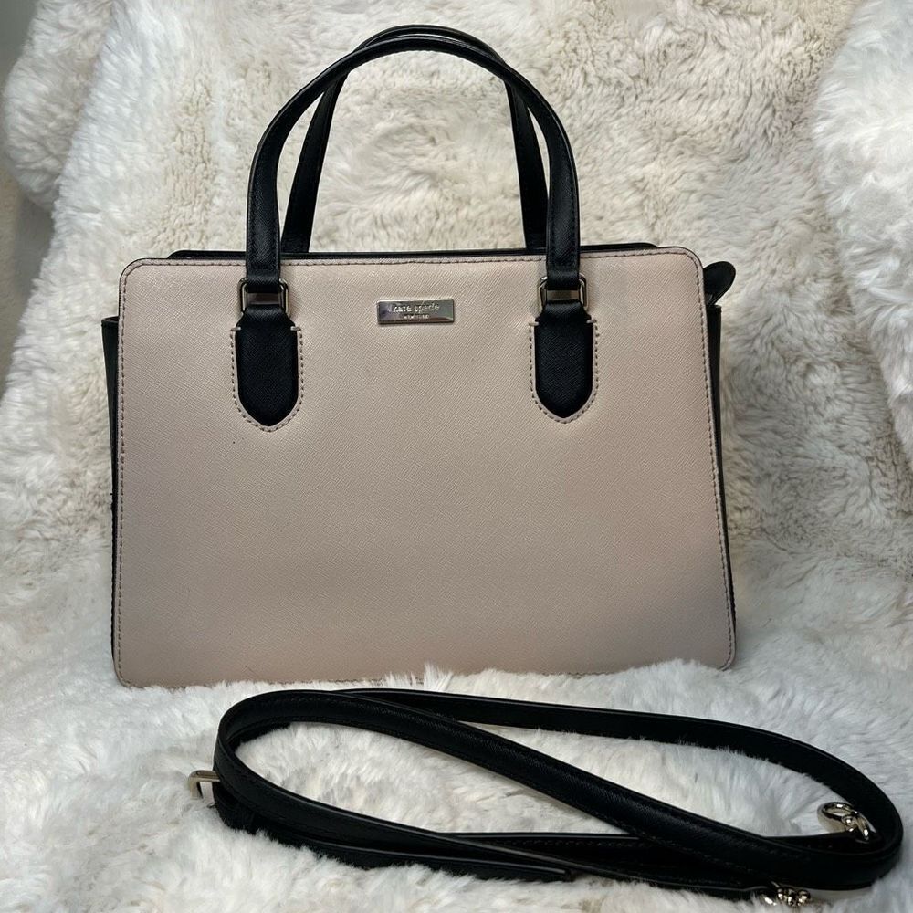 Kate Spade Laurel Way Reese Satchel Dusty pink and black GUC